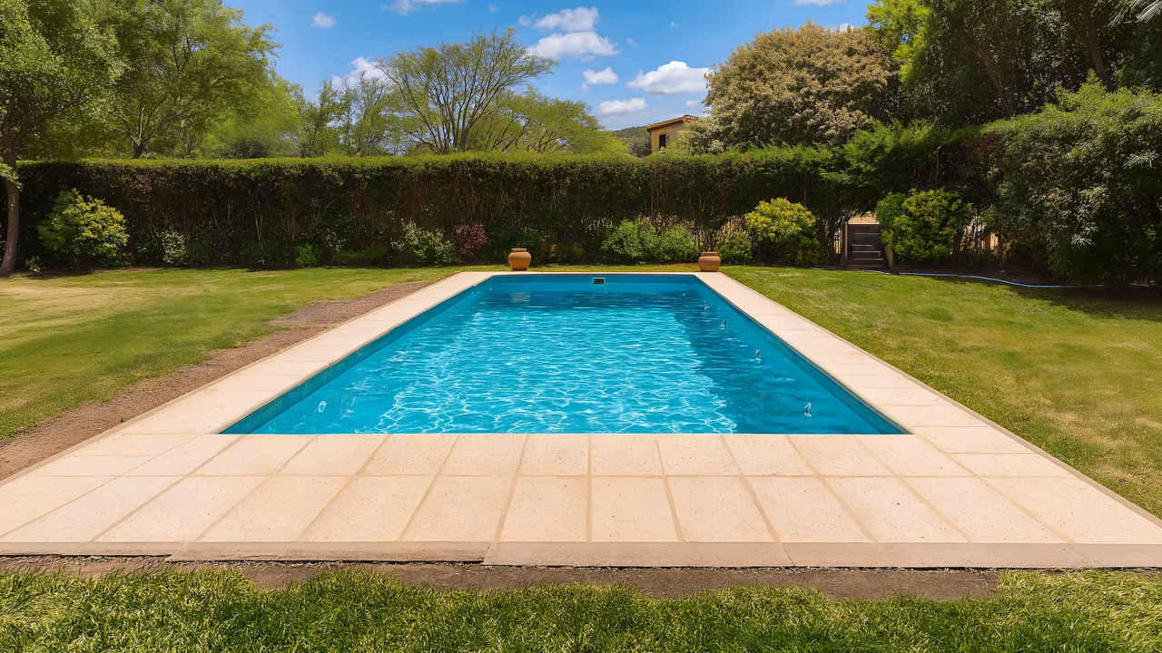 Piscina de hormigón construida por Construmax en San Lorenzo, Salta